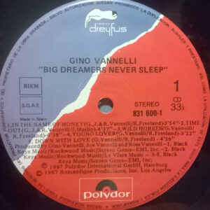 Gino Vannelli, Big Dreamers Never Sleep - LP: imagen 3