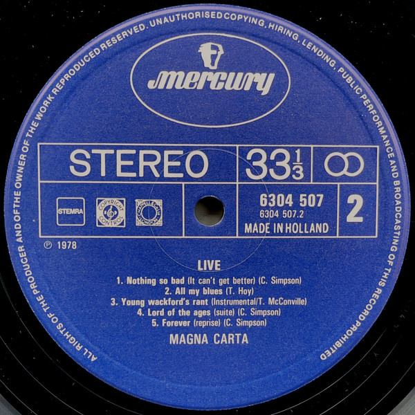 Magna Carta, Live - LP
