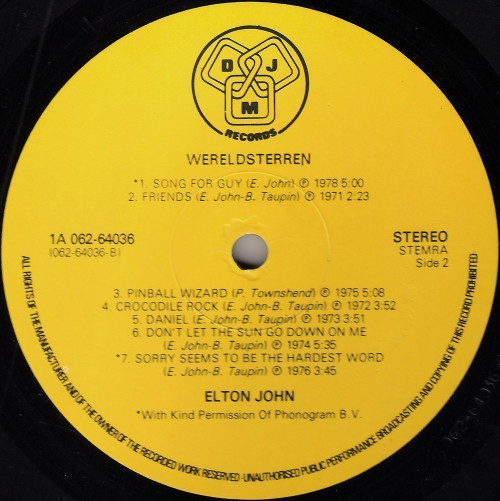 Elton John, Alle Hits - LP