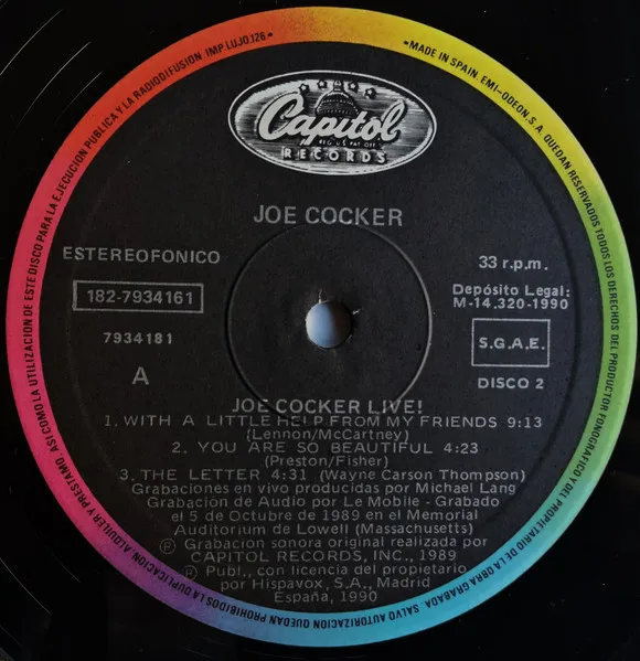 Joe Cocker, Joe Cocker Live - LP