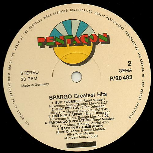 Spargo, Greatest Hits - LP