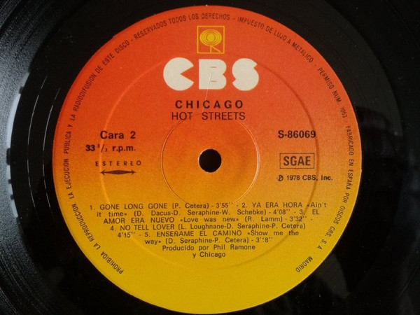 Chicago, Hot Streets - LP