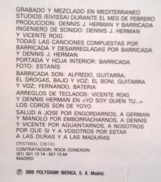 Barricada, Pasion Por El Ruido - LP