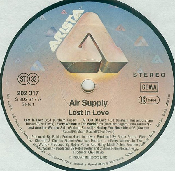 Air Supply, Lost In Love - LP