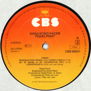Pedal Point, Dona Nobis Pacem - LP: imagen 5