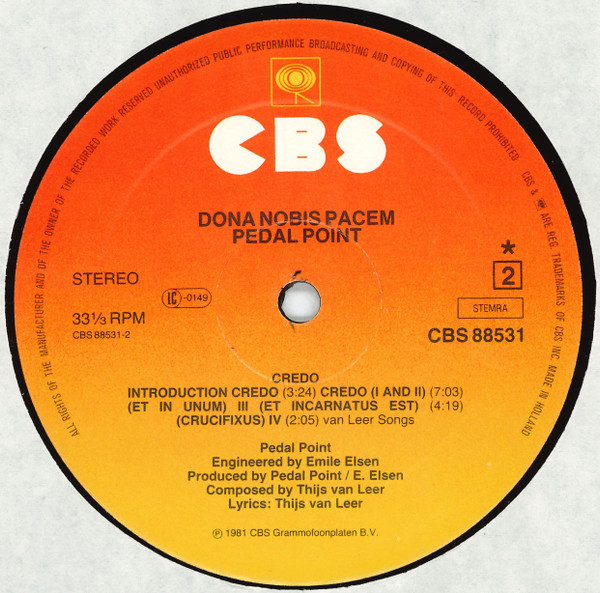 Pedal Point, Dona Nobis Pacem - LP