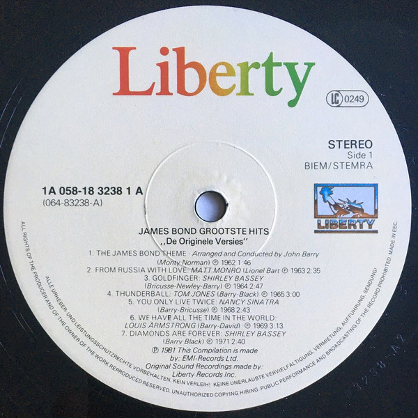 Various, James Bond Grootste Hits - LP