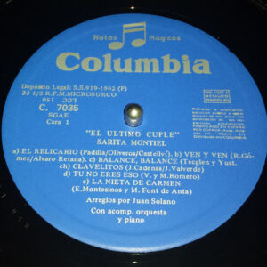 Sara Montiel, Canciones De La Pelicula "El Ultimo Cuple" - LP: imagen 3