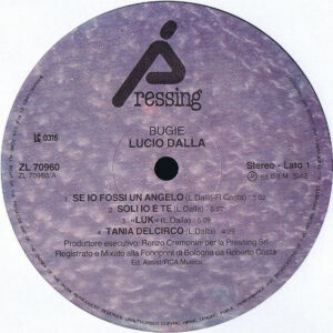 Lucio Dalla, Bugie - LP: imagen 3