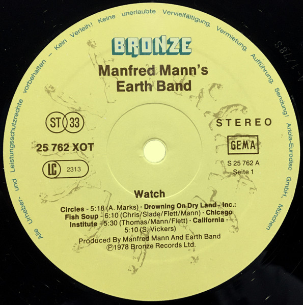Manfred Mann's Earth Band, Watch - LP