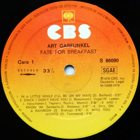 Art Garfunkel, Fate For Breakfast - LP