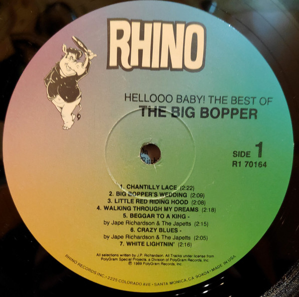 Big Bopper, Hellooo Baby! The Best Of The Big Bopper 1954 - 1959 - LP