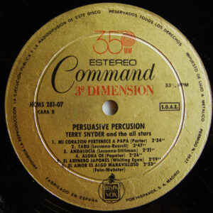 Terry Snyder And The All Stars, Percusión Persuasiva Vol. 1 (Persuasive Percusion) - LP: imagen 6