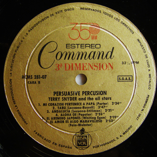 Terry Snyder And The All Stars, Percusión Persuasiva Vol. 1 (Persuasive Percusion) - LP