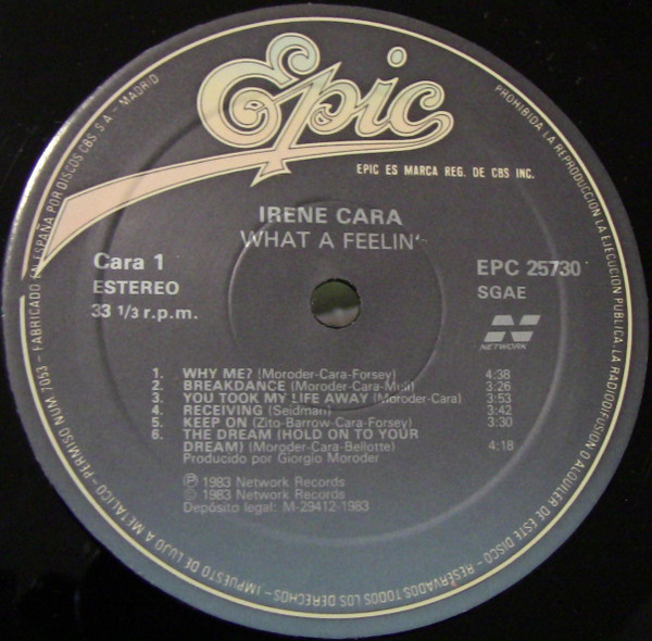 Irene Cara, What A Feelin' - LP