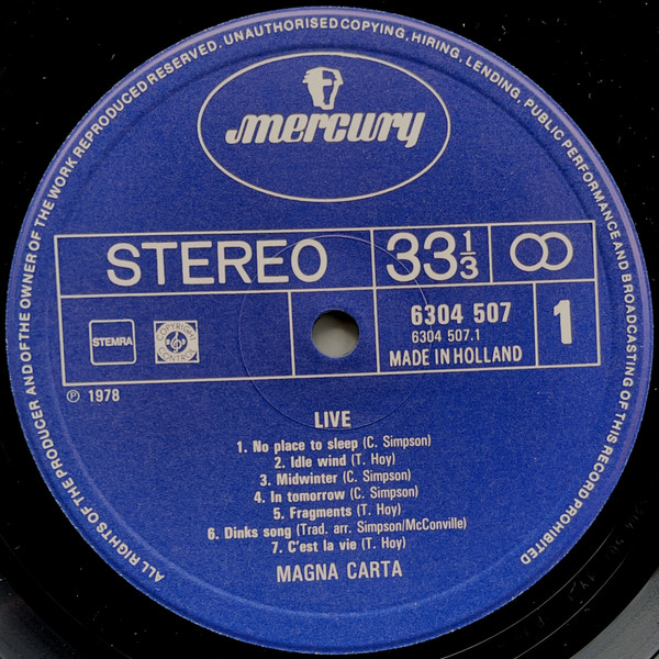 Magna Carta, Live - LP