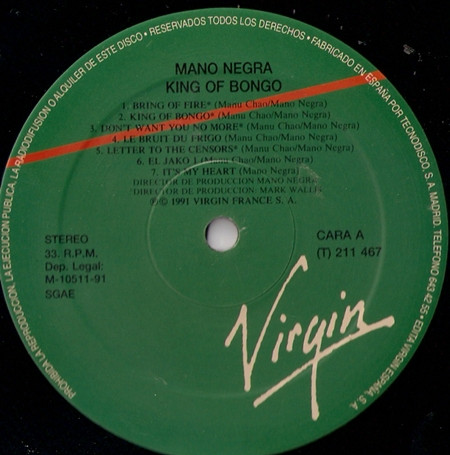 Mano Negra, King Of Bongo - LP