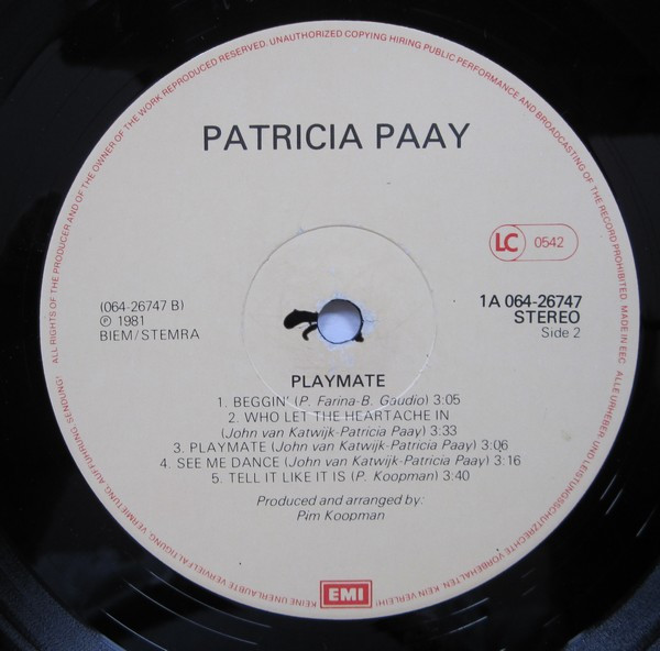 Patricia Paay, Playmate - LP