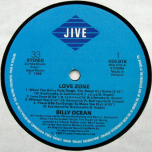 Billy Ocean, Love Zone - LP: imagen 3
