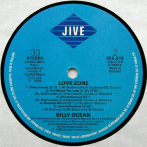 Billy Ocean, Love Zone - LP: imagen 4