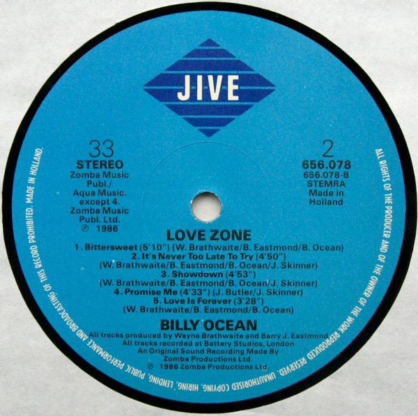 Billy Ocean, Love Zone - LP