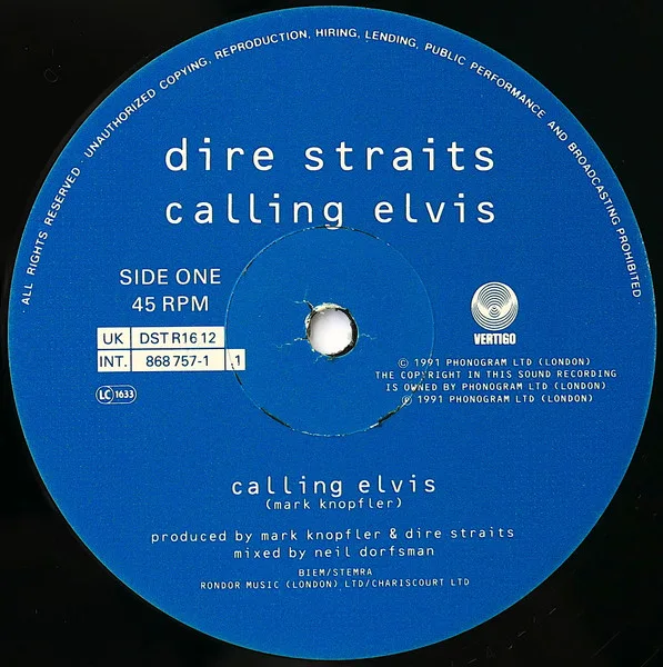 Dire Straits, Calling Elvis - Maxi Singles