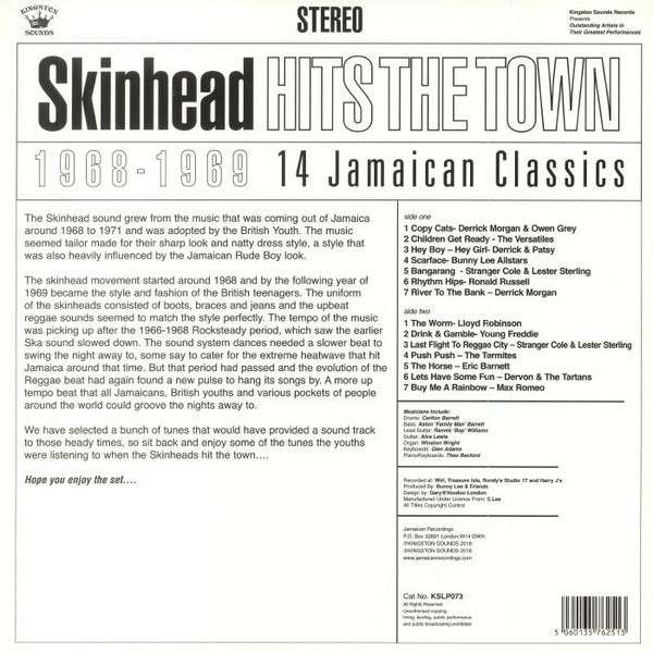 Various, Skinhead Hits The Town 1968-1969 - LP