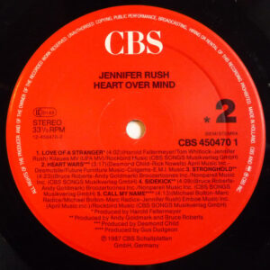 Jennifer Rush, Heart Over Mind - LP: imagen 6