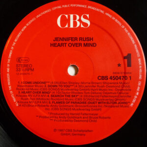 Jennifer Rush, Heart Over Mind - LP: imagen 5