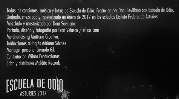 Escuela De Odio, El Espíritu De Las Calles - LP
