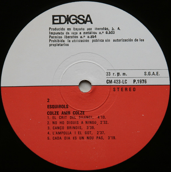 Esquirols, Colze Amb Colze - LP