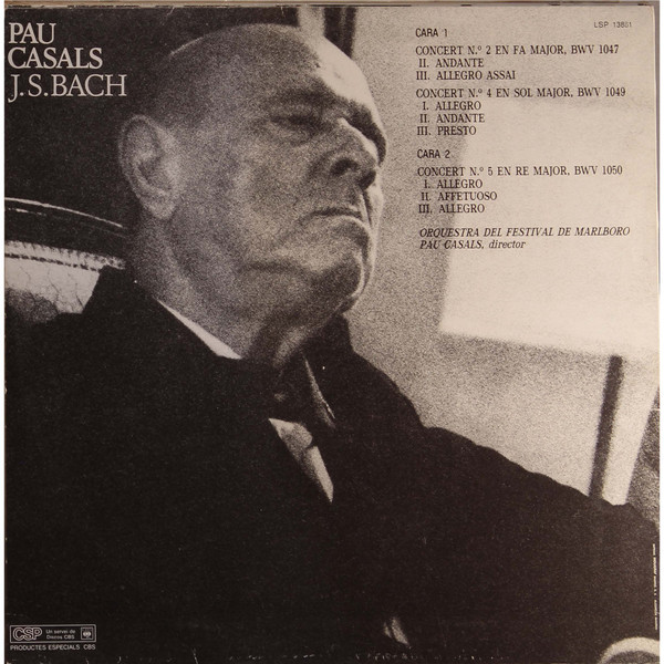 Pablo Casals, Johann Sebastian Bach, Concerts De Brandenbourg - LP