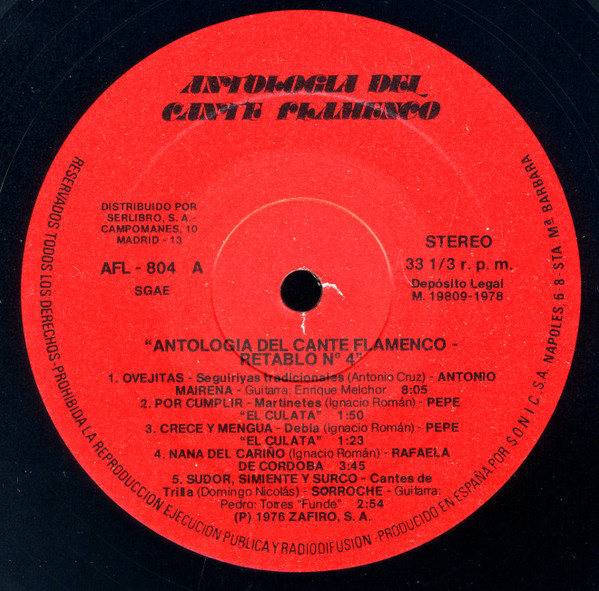 Various, Antología Del Cante Flamenco: Retablo 4 - LP