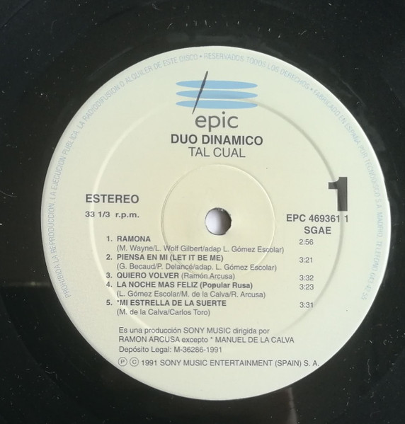 Dúo Dinámico, Tal Cual - LP