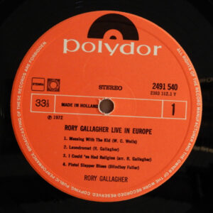 Rory Gallagher, Live! In Europe - LP: imagen 3