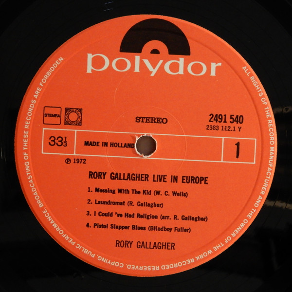 Rory Gallagher, Live! In Europe - LP