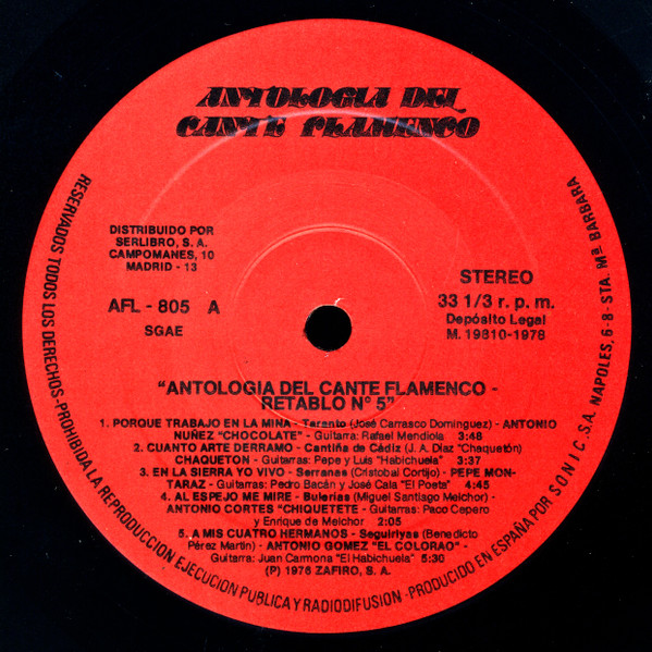 Various, Antología Del Cante Flamenco: Retablo 5 - LP