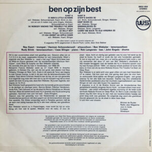 Ben Webster, Ben Op Zijn Best - LP: imagen 2