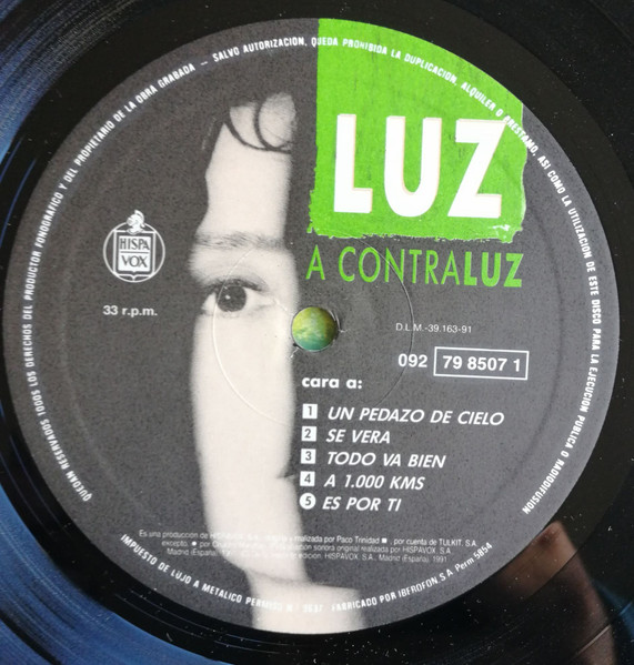 Luz Casal, A Contraluz - LP