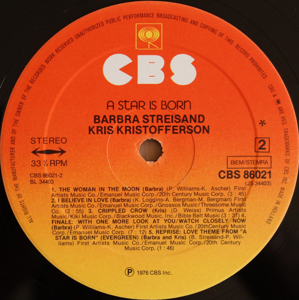 Barbra Streisand, Kris Kristofferson, A Star Is Born - LP