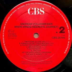 Andreas Vollenweider, White Winds (Seeker's Journey) - LP: imagen 4