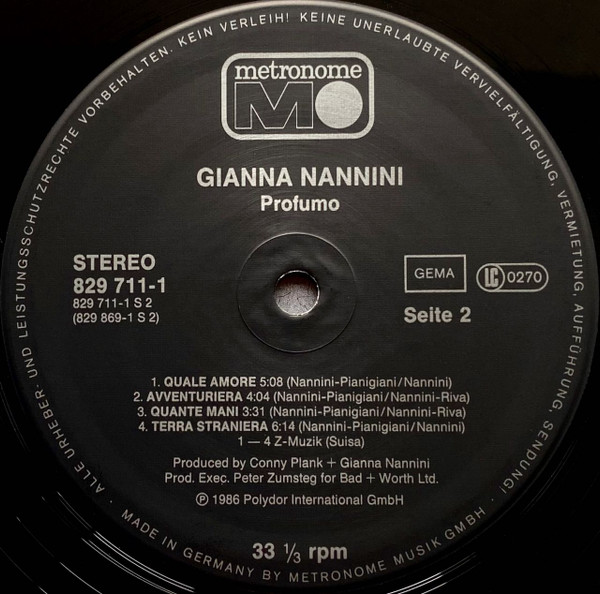 Gianna Nannini, Profumo - LP