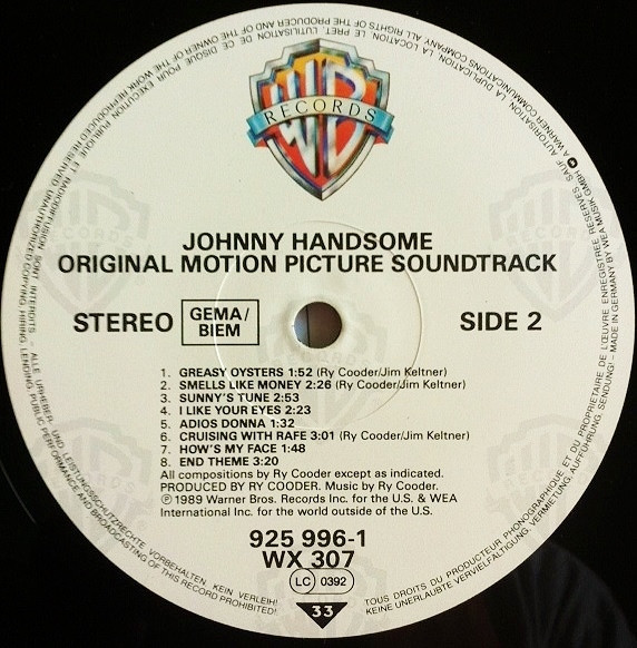 Ry Cooder, Johnny Handsome (Original Motion Picture Soundtrack) - LP