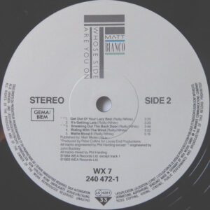 Matt Bianco, Whose Side Are You On - LP: imagen 4