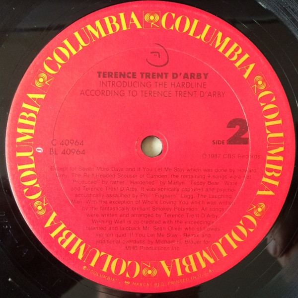Terence Trent D'Arby, Introducing The Hardline According To Terence Trent D'Arby - LP