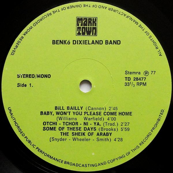 Benkó Dixieland Band, Budapest - LP