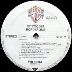 Ry Cooder, Borderline - LP: imagen 4