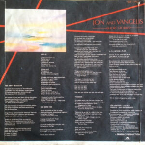 Jon & Vangelis, Short Stories - LP: imagen 6