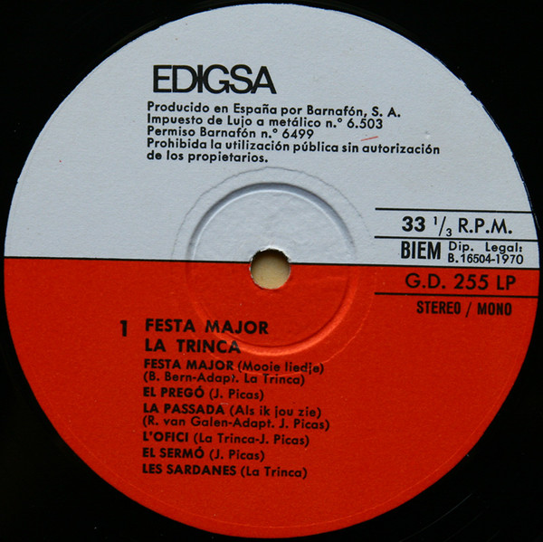 La Trinca, Festa Major - LP
