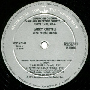 Larry Coryell, The Restful Mind - LP: imagen 3